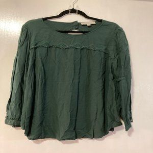 Used LOFT Plus Eyelet Cutout Back Blouse